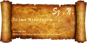 Szima Nikoletta névjegykártya