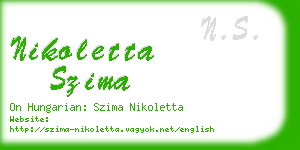 nikoletta szima business card